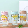 Glass sippy cup Clear glass glass Portable and convenient Juice cup high appearance level Office flower tea cup Simple leisure